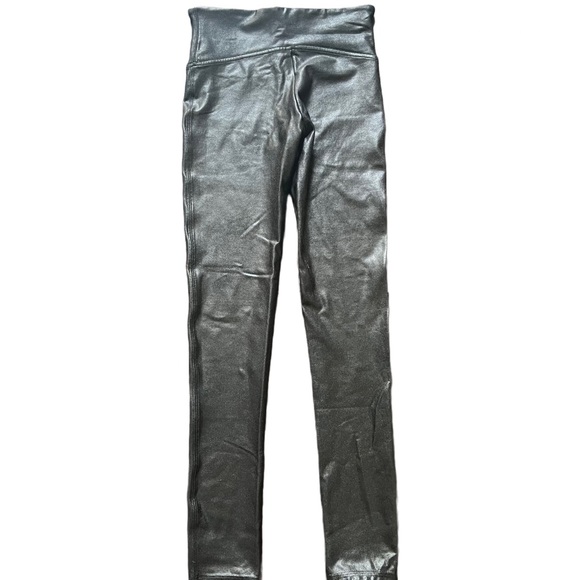 SPANX BLACK FAUX LEATHER HIGH WAISTED FULL LENGTH LEGGING SIZE SMALL - Picture 7 of 10